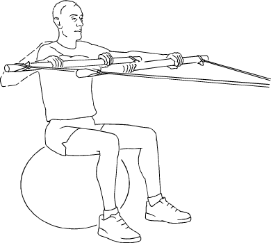 Sitting Rowing Exercise Ball Resistance Band Active